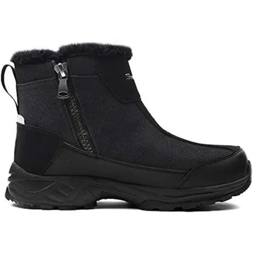 Men's Warm Snow Boots, Fur Lined Waterproof Winter Shoes
